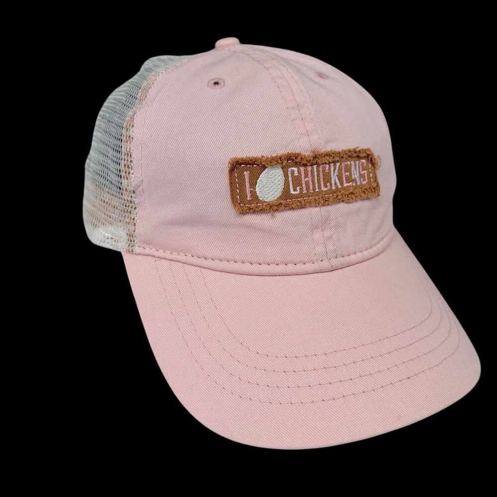 Infinity Womens Pink Trucker Hat I Love Chickens Mesh Snapback OSFM Farm Boho